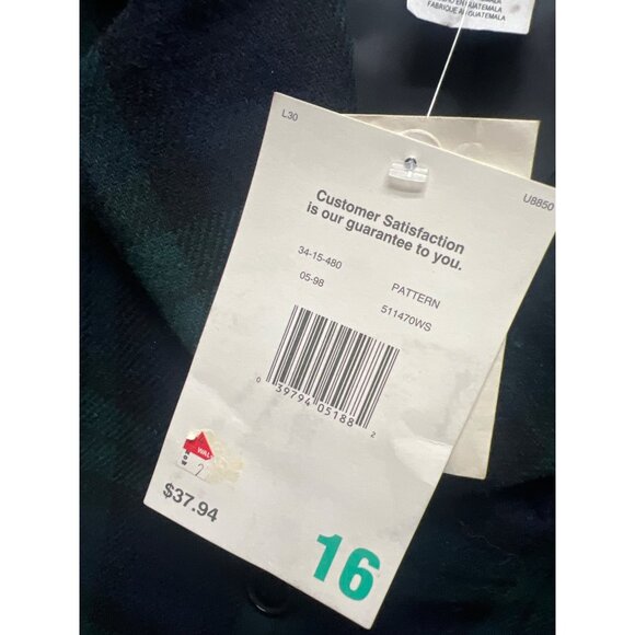 White Stag NWT Vintage Deadstock Green & Blue Wool Tartan Blazer - Picture 5 of 8